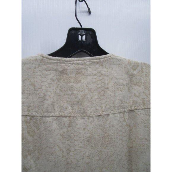 Cloth & Stone Romper Medium Linen Pullover Wrap Snake Skin Roll Tab - Picture 10 of 14